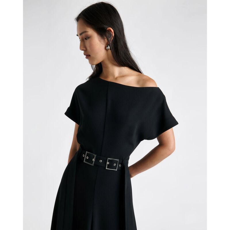 Cue Double Buckle Off Shoulder Midi Dress image number 3